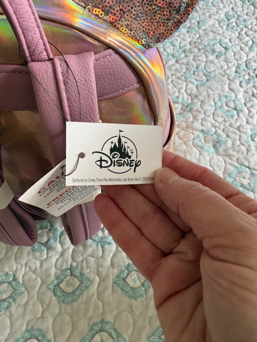 NWT Rare Disney Parks Loungefly Minnie Mouse Rose Gold Sequin Mini Backpack - Picture 4 of 7